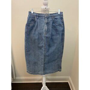 Lizwear Blue Jean Midi Skirt Size Medium